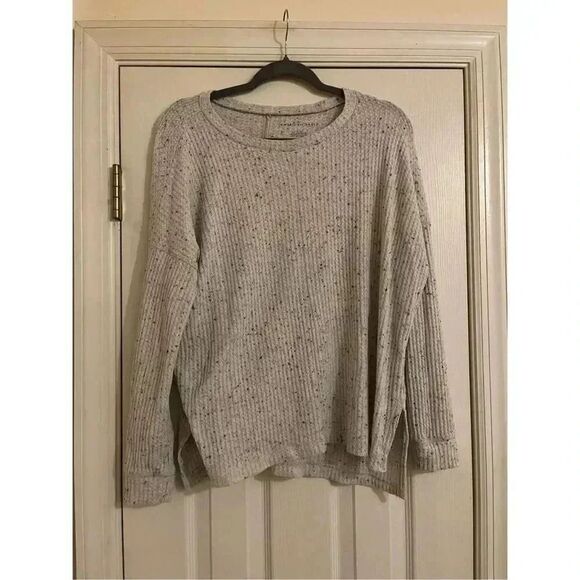 American Eagle Women's Small Black Waffle Knit Pullover oversized Sweater Long S - Picture 1 of 4